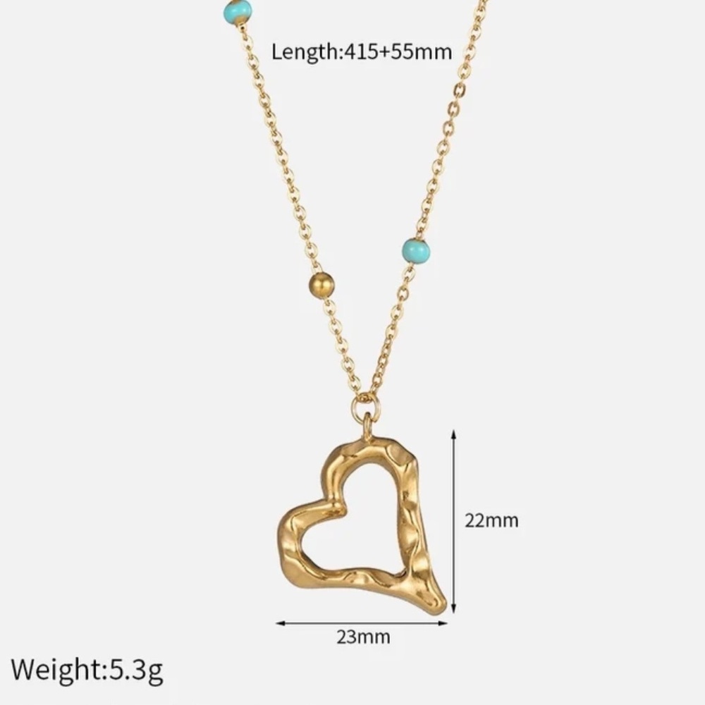 New- Gold Heart Pendant Necklace